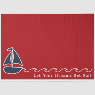 Rood en Navy Nautical Series Design 3 Tissuepapier