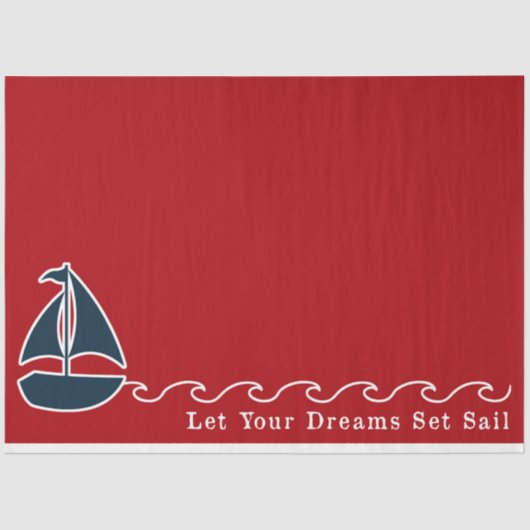 Rood en Navy Nautical Series Design 3 Tissuepapier (Voorkant)