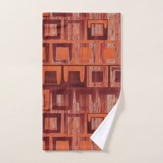 rood en oranje abstract bad handdoek (Handdoek)