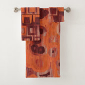 rood en oranje abstract bad handdoek (Insitu)
