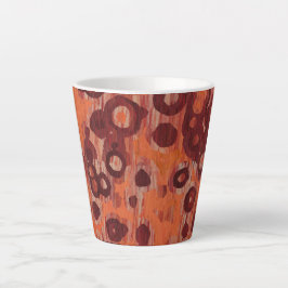 rood en oranje abstract latte mok
