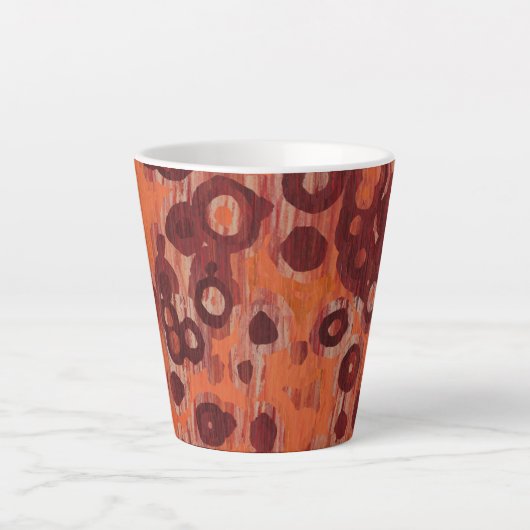 rood en oranje abstract latte mok (Voorkant)