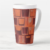 rood en oranje abstract latte mok (Rechterhoek)