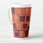 rood en oranje abstract latte mok (Linkerhoek)