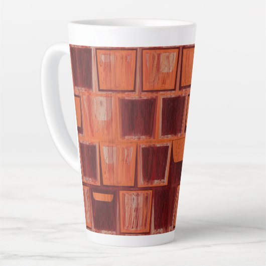 rood en oranje abstract latte mok (Linkerhoek)