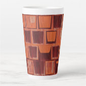 rood en oranje abstract latte mok (Voorkant)