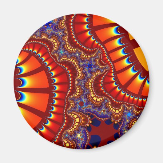 Rood en Oranje achtervoegsel Magneet (Voorkant)