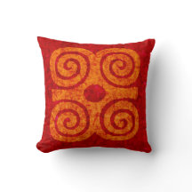 Rood en Oranje batik Design Accent Pillow
