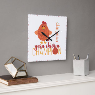 Rood- en Oranje-eendenkuikens Vierkante Klok