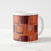 Rood en Oranje geometrisch Grote Koffiekop (Voorkant rechts)