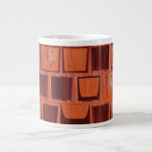 Rood en Oranje geometrisch Grote Koffiekop (Voorkant)