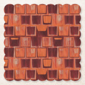 Rood en Oranje geometrisch Kartonnen Onderzetters (Voorkant)