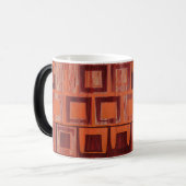 Rood en Oranje geometrisch Magische Mok (Voorkant links)