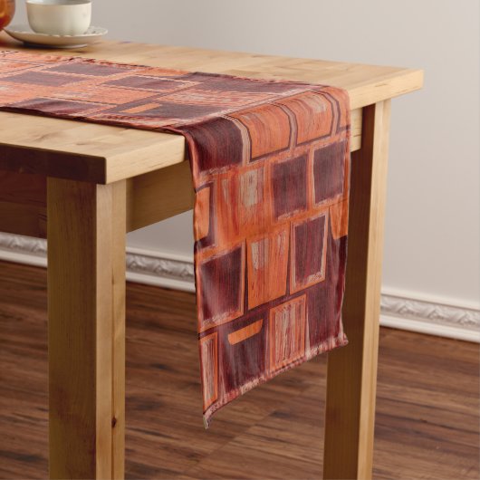 Rood en Oranje geometrisch Medium Tafelloper (Voorbeeld)