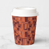 Rood en Oranje geometrisch Papieren Bekers (Rechts)
