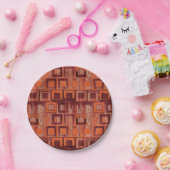 Rood en Oranje geometrisch Papieren Bordje (Feest)