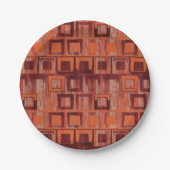 Rood en Oranje geometrisch Papieren Bordje (Voorkant)