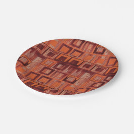 Rood en Oranje geometrisch Papieren Bordje