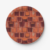 Rood en Oranje geometrisch Papieren Bordje (Voorkant)