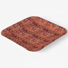 Rood en Oranje geometrisch Papieren Bordje