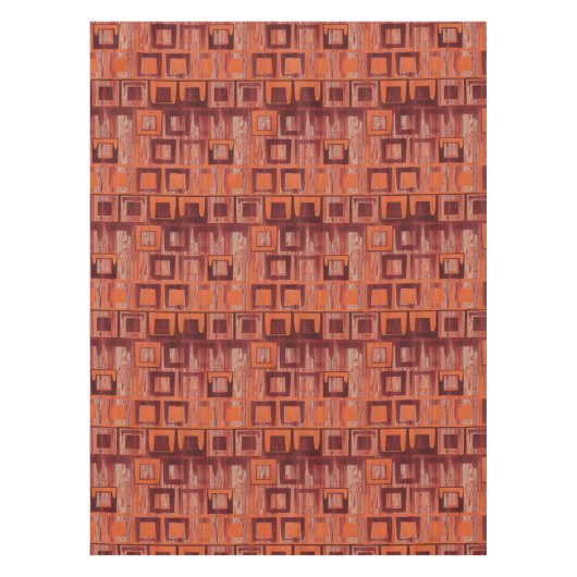 Rood en Oranje geometrisch Tafelkleed (Voorkant)