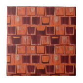 Rood en Oranje geometrisch Tegeltje (Voorkant)