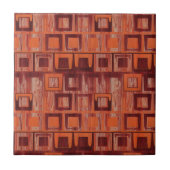 Rood en Oranje geometrisch Tegeltje (Voorkant)