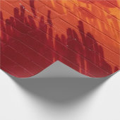 Rood en oranje geschilderde bakstenen muur cadeaupapier (Hoek)