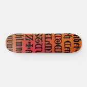 Rood en oranje gotische letters skateboard (Horizontaal)