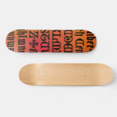 Rood en oranje gotische letters skateboard (Horizontaal)