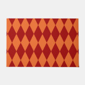 Rood en oranje harlekijn geruit ontwerp  deurmat (Voorkant)