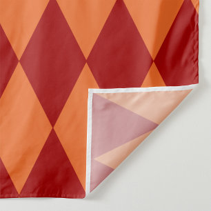 Rood en oranje harlekijn geruit ontwerp stof