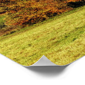 Rood en oranje herfstlandschap poster (Hoek)