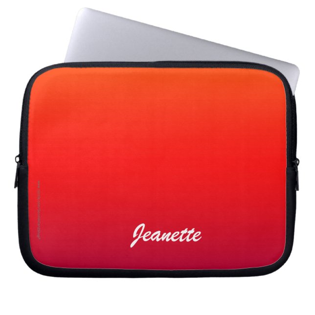 Rood en Oranje, naam, minimalistische computer Laptop Sleeve (Voorkant)