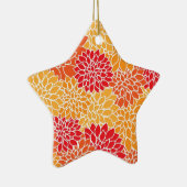 Rood en Oranje oraal ontwerp Keramisch Ornament (Rechts)