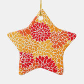 Rood en Oranje oraal ontwerp Keramisch Ornament (Voorkant)