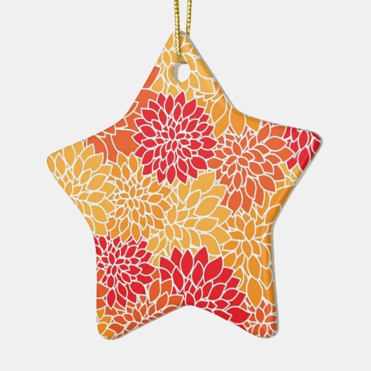 Rood en Oranje  oraal ontwerp Keramisch Ornament (Links)