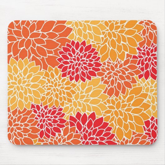 Rood en Oranje  oraal ontwerp Muismat (Voorkant)