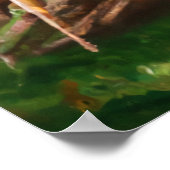 Rood en oranje paddenstoel buitenaards | AI Art Po Poster (Hoek)