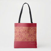 Rood en oranje patroon canvas tas (Voorkant)