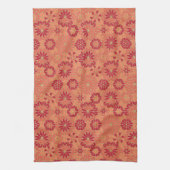 Rood en oranje patroon theedoek (Verticaal)