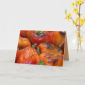 Rood en Oranje Peppers Blank Wenskaart Kaart (Gele Bloem)
