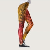 Rood en Oranje Psychedelic Starburst Tie Dye Leggings (Rechts)