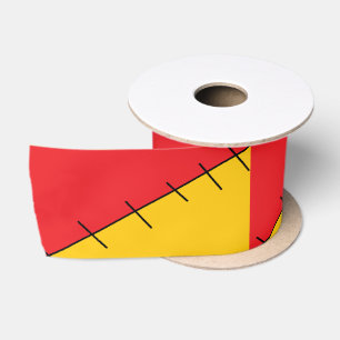 Rood en oranje satijnen lint