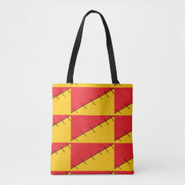 Rood en oranje tote bag