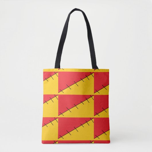 Rood en oranje tote bag (Voorkant)