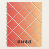 Rood en oranje vierkant raster met verloop - elk j planner (Voorkant)