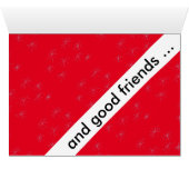 Rood en oud kerstfeest Kaart (Binenzijde Horizontaal (Onderkant))