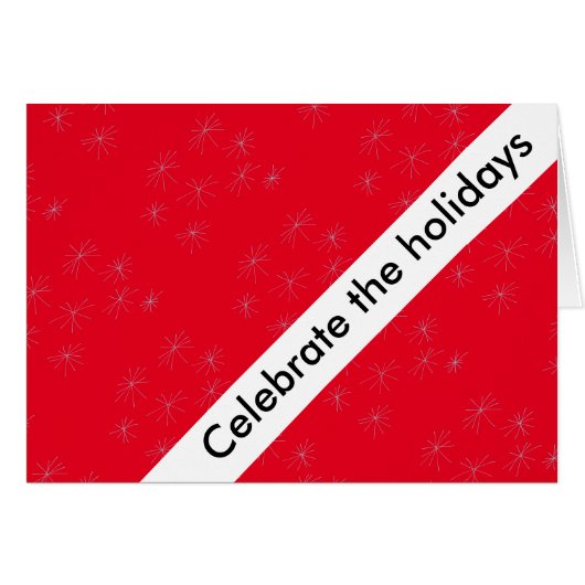 Rood en oud kerstfeest Kaart (Voorkant Horizontaal)