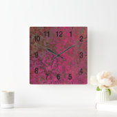 Rood en paars abstract vierkante klok (Huis)